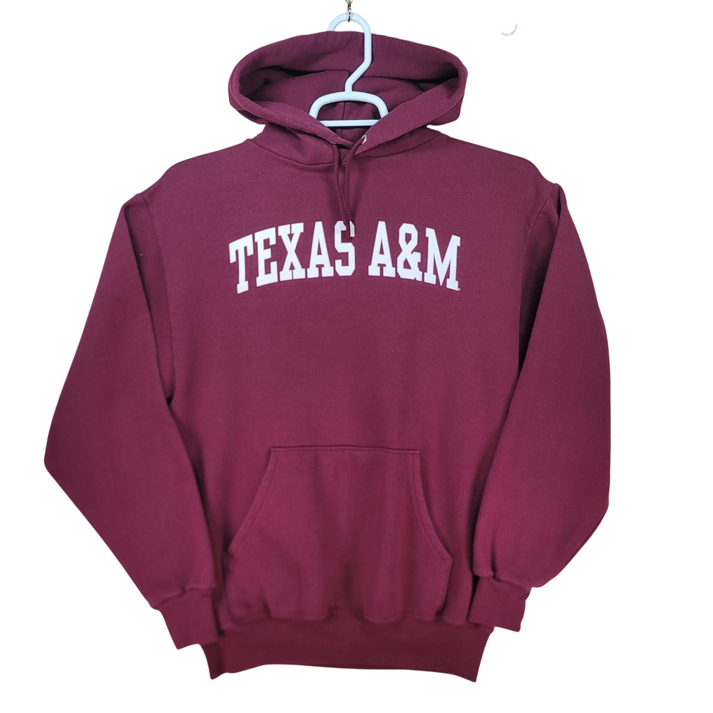 Texas A&M Aggies Jerzees Hoodie Mens M Maroon Pullover College Sweatshirt